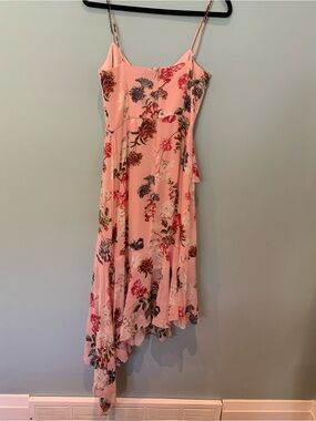 NICHOLAS Floral Pink Asymmetrical Slip Dress